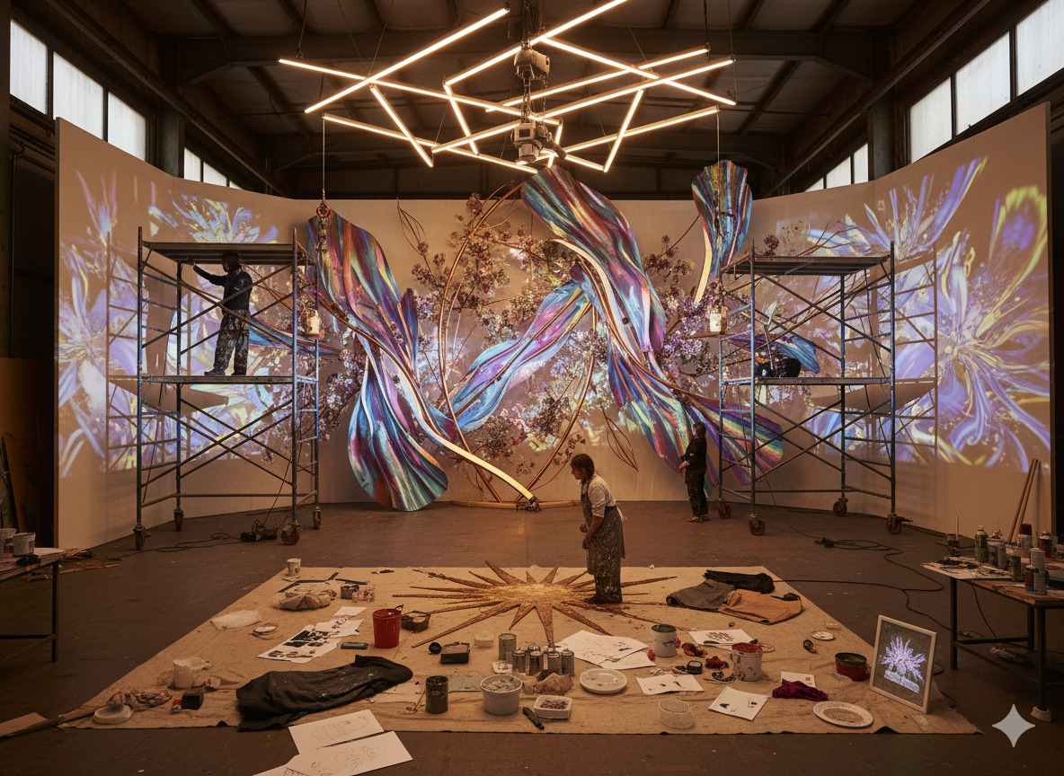 Artistic backdrop creation process